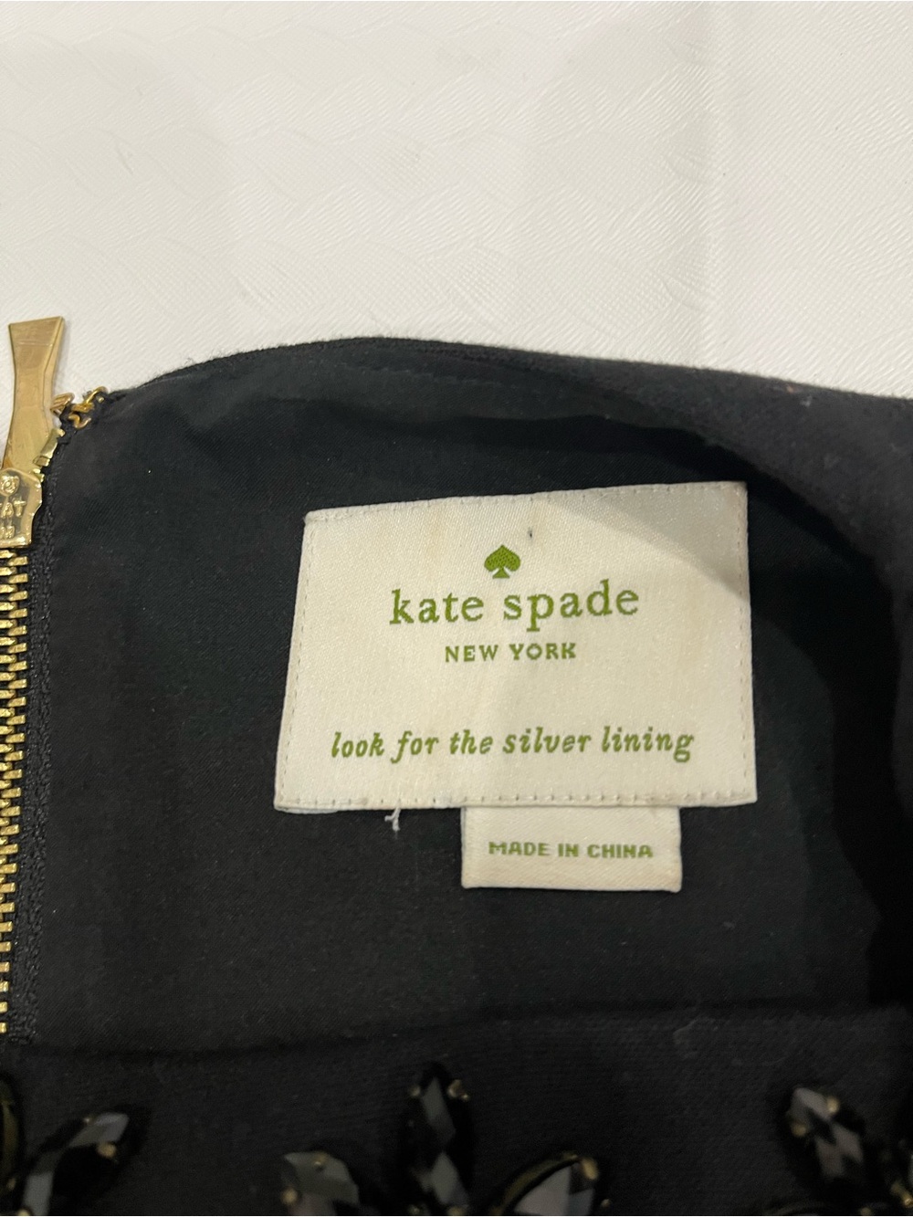 kate spade Black Sleeveless A-Line Dress with Embellished Neckline - Picture 5 of 11